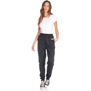 Calça Feminina Moletom Jogger Chumbo