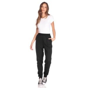 Calça Feminina Moletom Jogger Preta