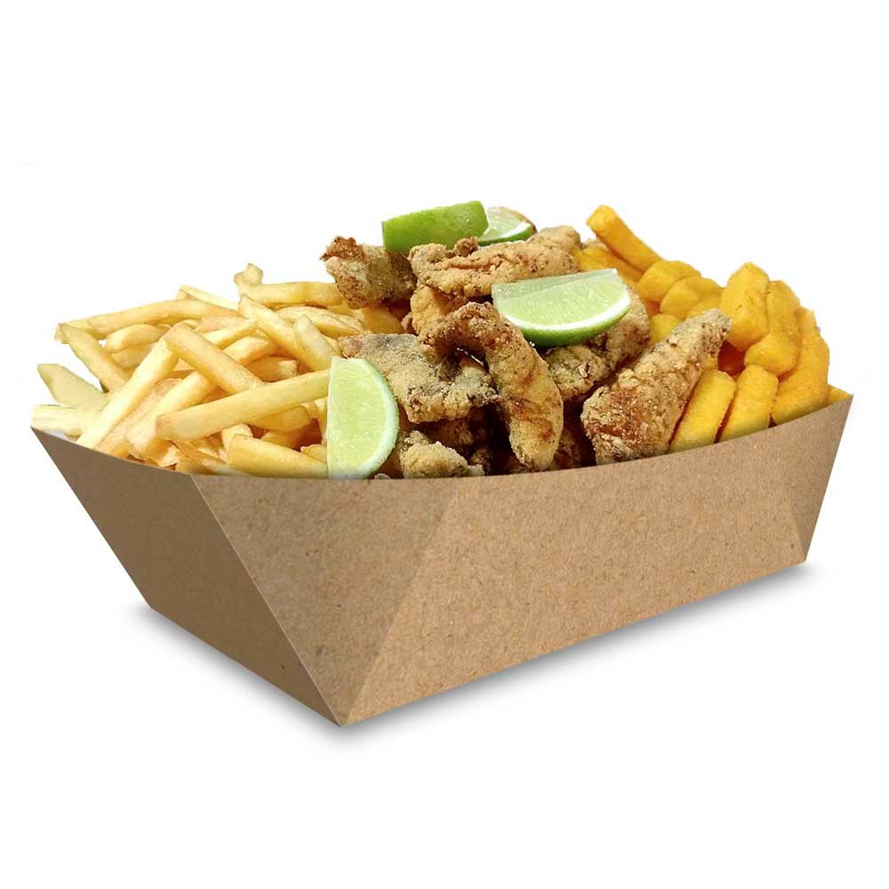Bandeja | Embalagem para Petiscos e Porções KRAFT - 500 unidades