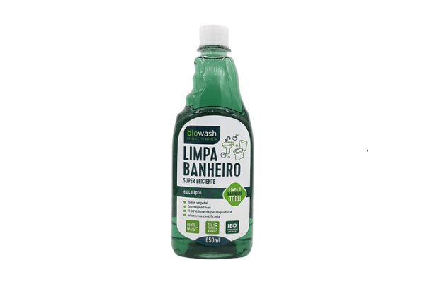 Limpa Banheiro Refil Eucalipto e Aloe Vera Biowash 650ml 100% Natural