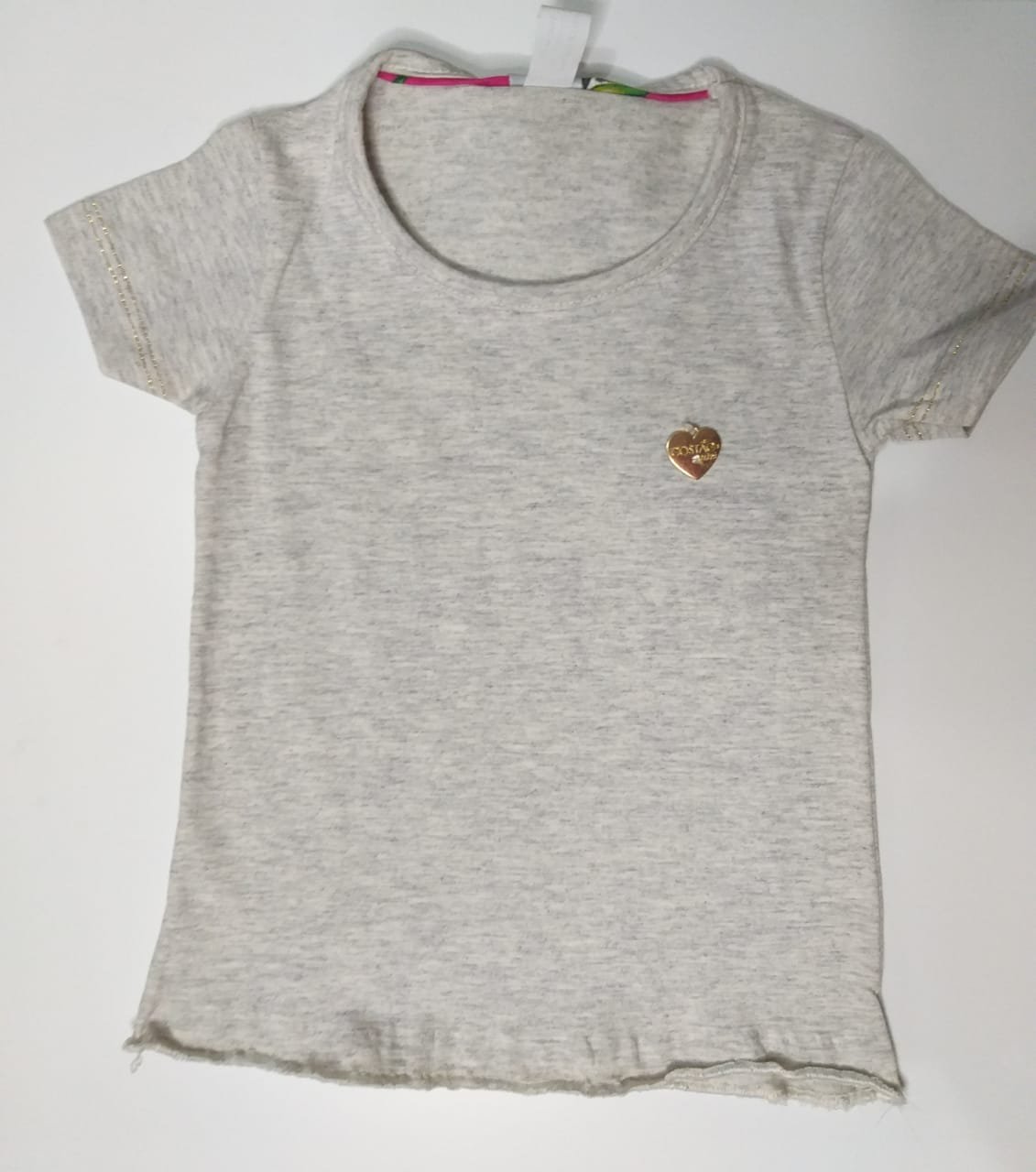 Blusa Infantil Verão Básica Tam 1 a 3 - Costão Mini - 2 - Cinza claro