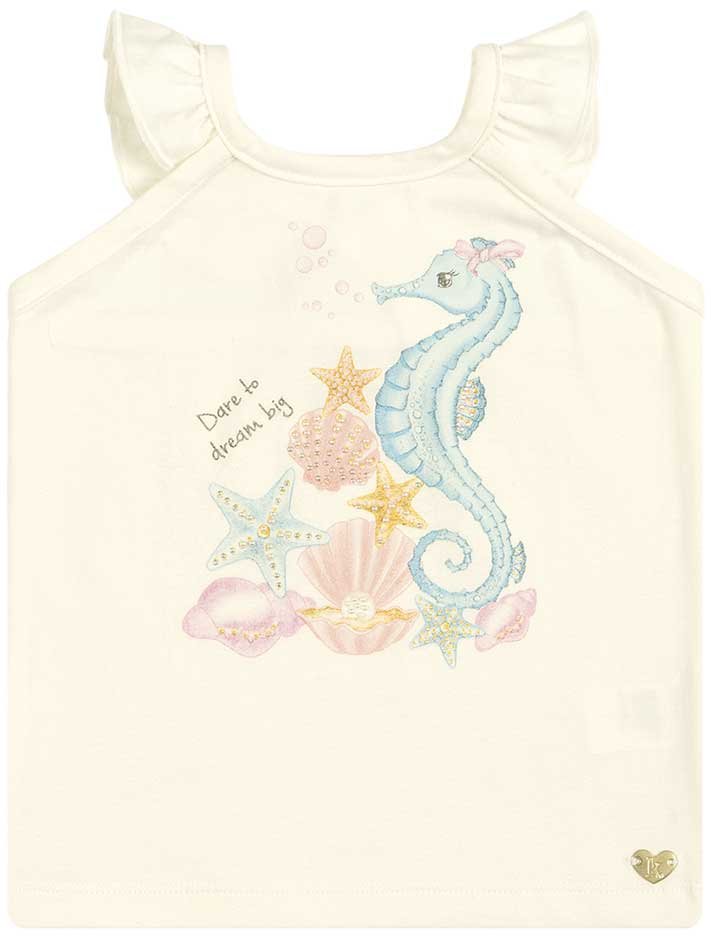 Blusa Infantil Verão Cavalo Marinho - Kaiani - 2 - Creme