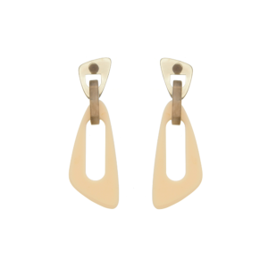 Brinco De Resina Formas Geométricas Off White