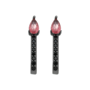 Brinco Gotinha Com Zircônias Folheado A Ródio Negro