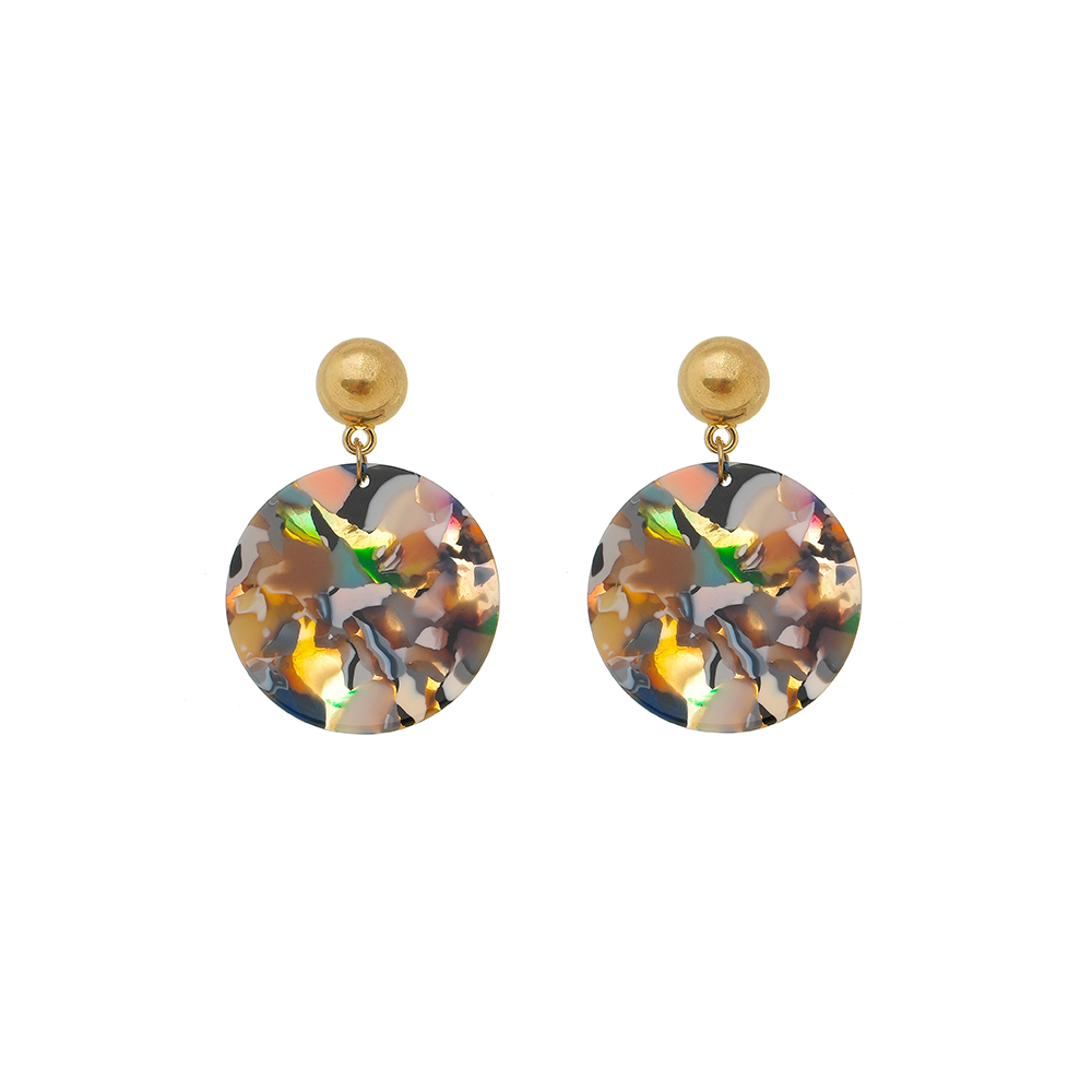 Brinco Redondo Resina Colorida