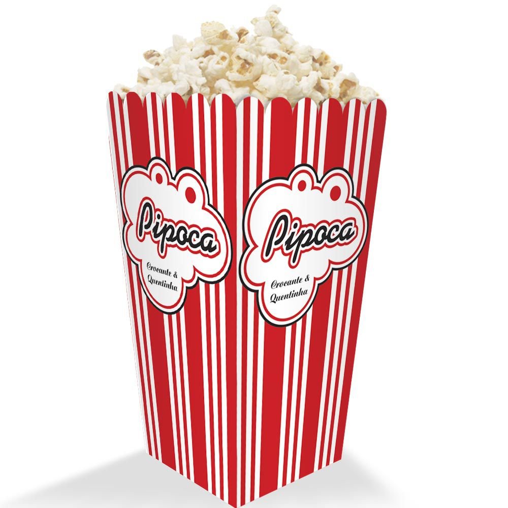 Caixa | Embalagem para Pipoca LISTRADA PEQUENA - 200 unidades