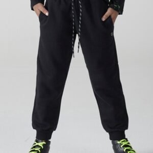Calça Em Moletom Peluciado Com Detalhe no Cós em Neon Preto Tam 1 a 10 - Biogás - 2 - Preto