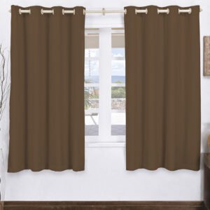 Cortina Corta Luz PVC Com Voal 2,00M x 1,70M Para Varão Simples - Tabaco