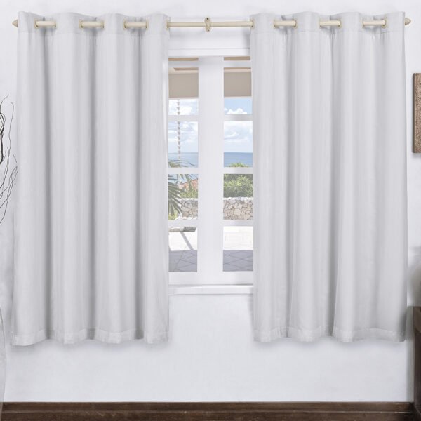 Cortina Corta Luz PVC Com Voal 3,00M x 2,80M Para Varão Simples - Branco