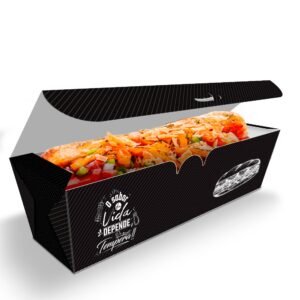 Delivery | Embalagem para Hot Dog 30cm PRETO - 300 unidades