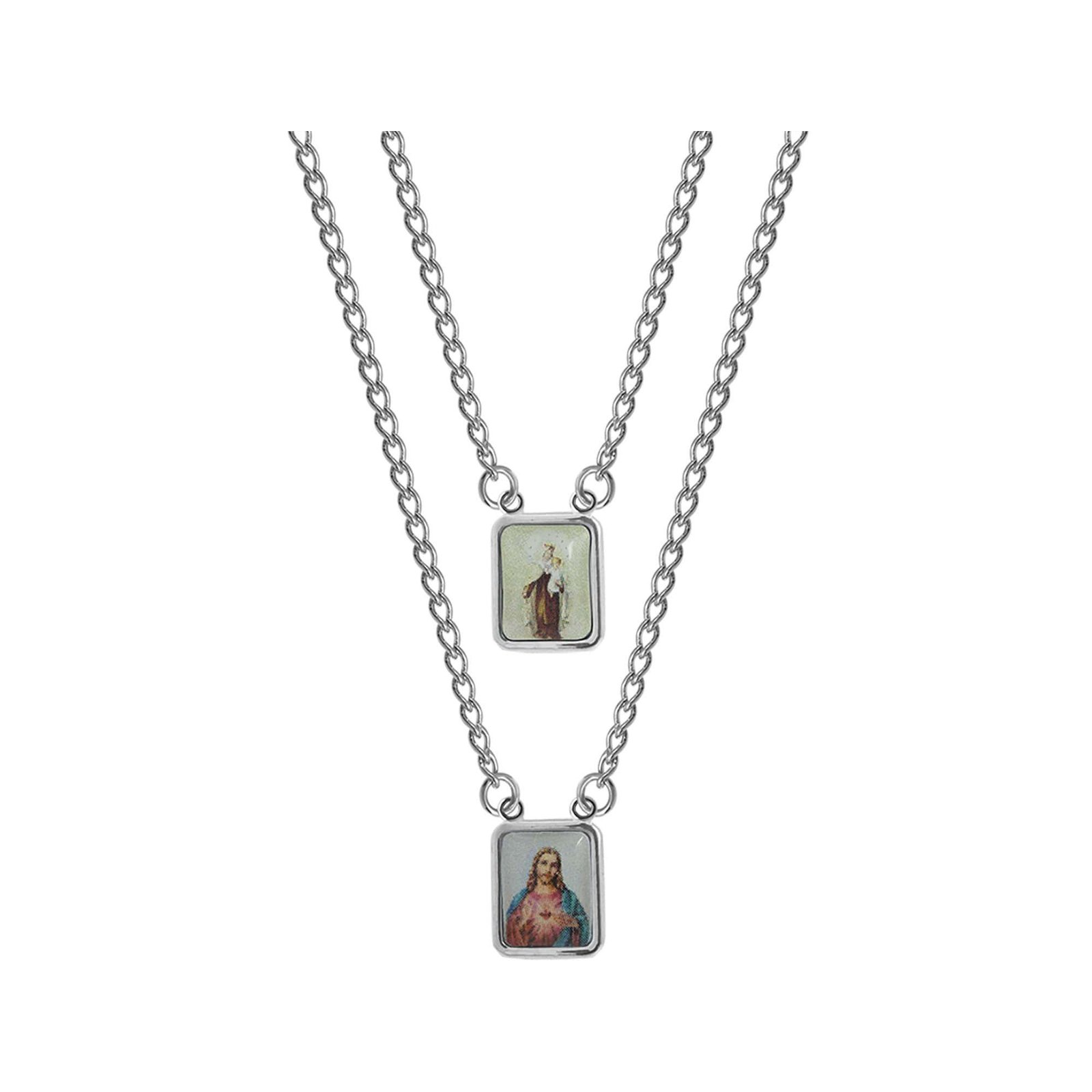 Escapulário Aço N. Sra. do Carmo / Sag. Cor. de Jesus 60cm 2725960