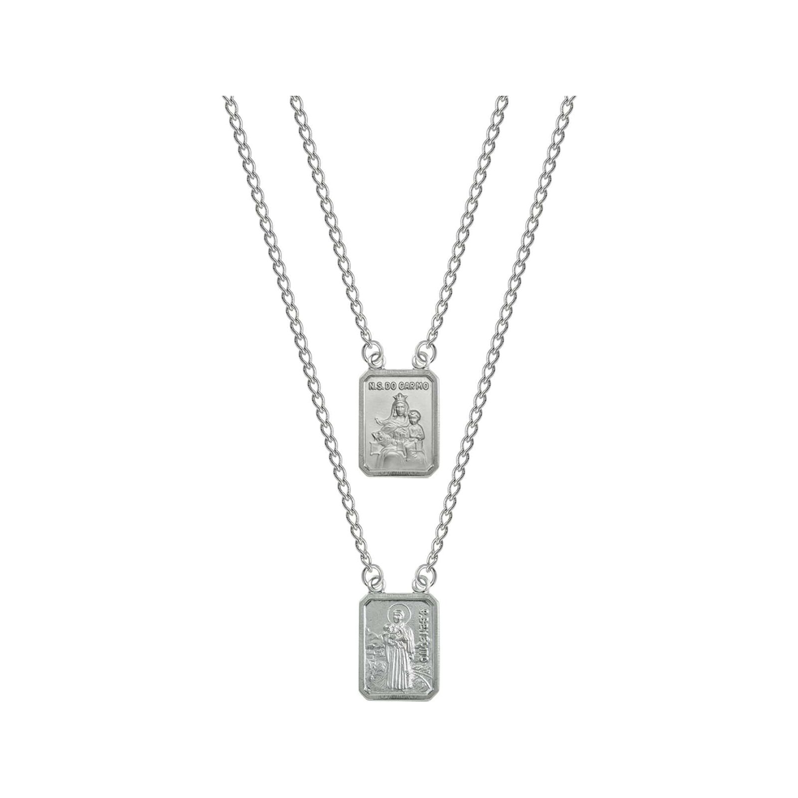 Escapulário Aço N. Sra do Carmo / São Benedito 60cm 2791460