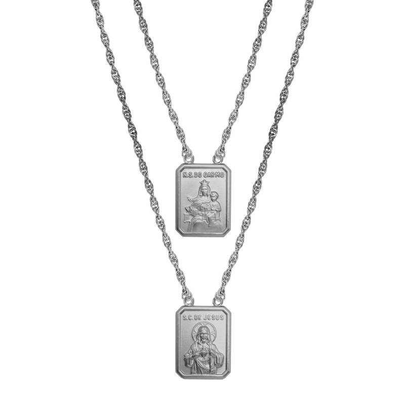 Escapulário Aço S.C. Jesus / N. S. Carmo Medalhas GG 2684760