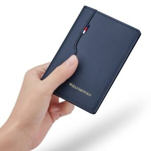 CARTEIRA SLIM WILLIAM POLO ORIGINAL EM COURO LEGÍTIMO MODELO PLATINUM