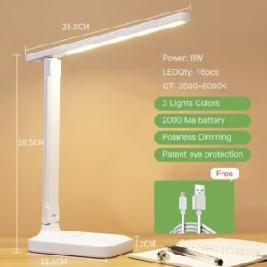 Luminária De Mesa Touch Dobrável Abajur Led Recarregável