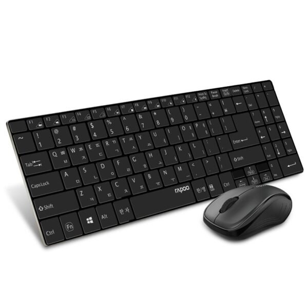 Kit Teclado e Mouse Sem Fio Rapoo 1000DPI