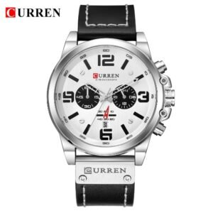 Relógio Masculino Curren 8314 BNY Pulseira em Couro - Marrom e Bege