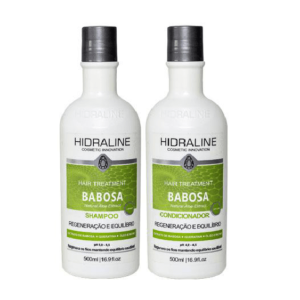 Kit Shampoo 500ml e Condicionador 500ml de Babosa Regeneração e Equilíbrio Hidraline