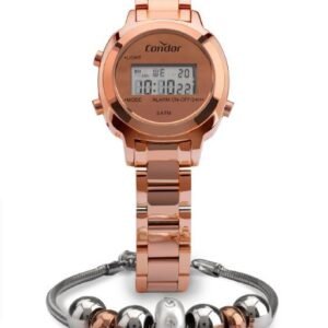 Kit Relógio Condor Mini Rose Digital Feminino COJH512AJ/K4J