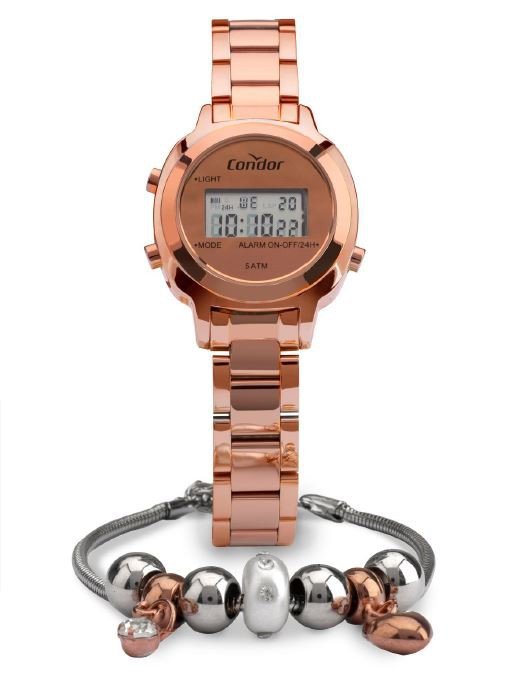 Kit Relógio Condor Mini Rose Digital Feminino COJH512AJ/K4J