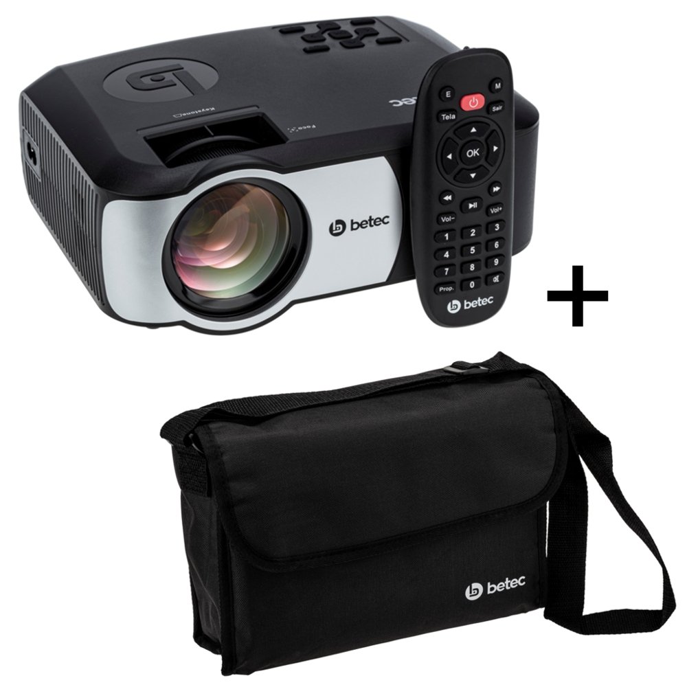 MINI PROJETOR LED PORTÁTIL - 2400 LUMENS - BT920 + BOLSA DE TRANSPORTE