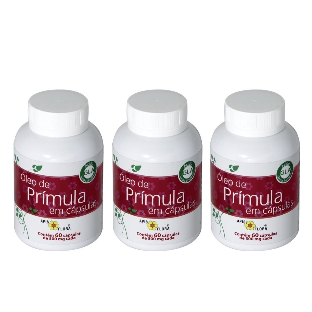Óleo de Prímula Cápsulas Apis Flora 500mg - vitaminas - Kit 3 unidades