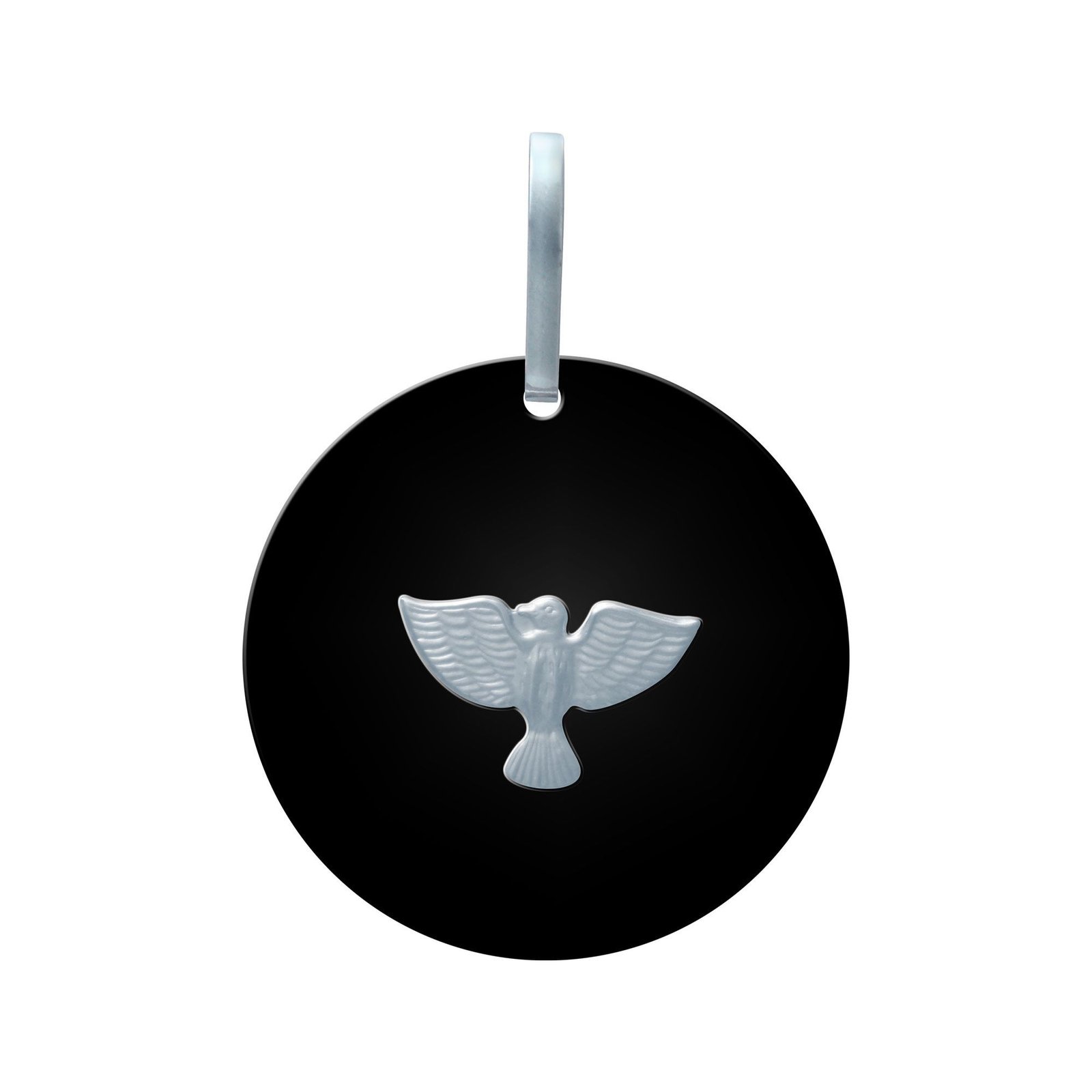 Pingente de Aço Espírito Santo Resina 33mm 321105