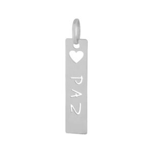 Pingente de Aço Placa Feelings Paz 28x6mm 318008
