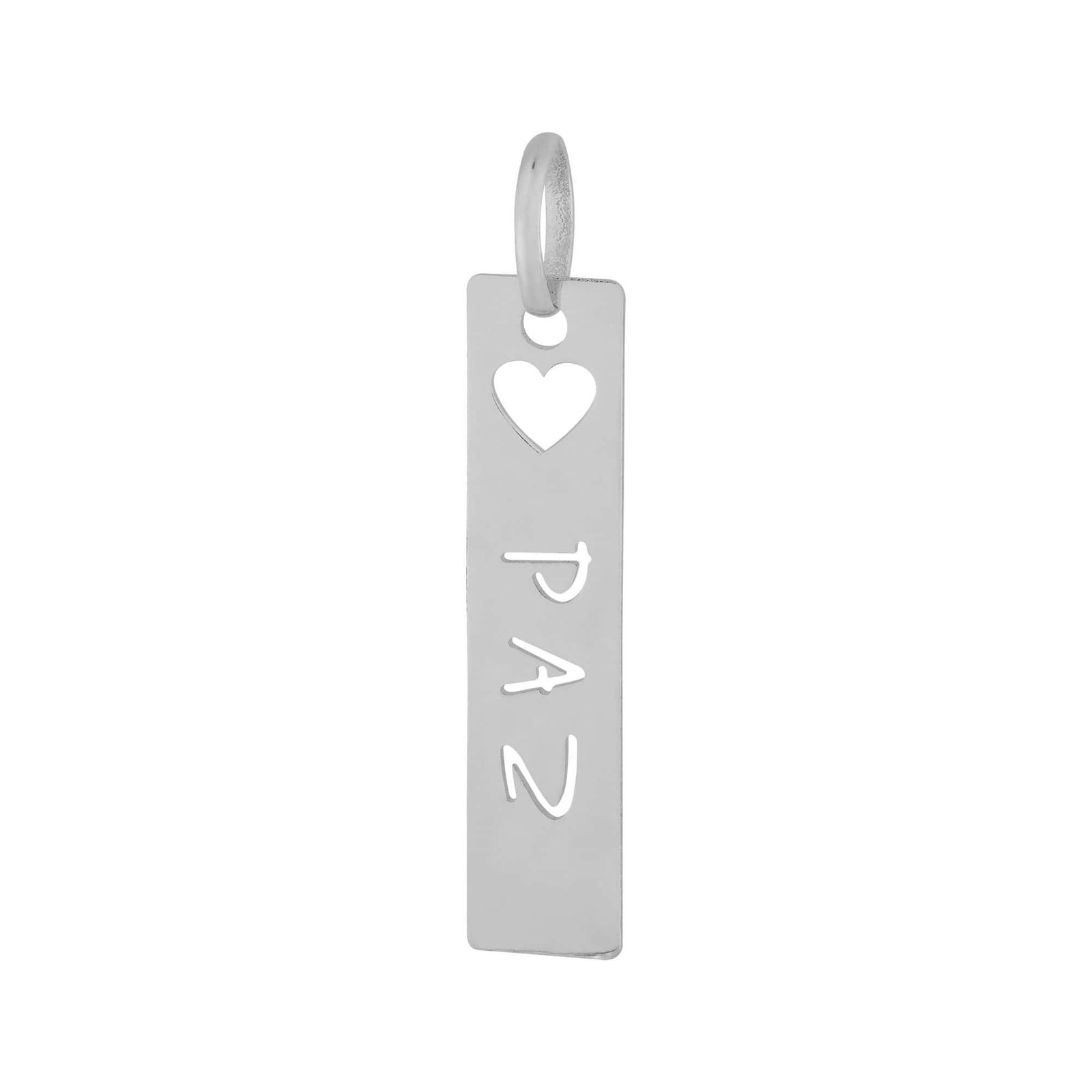 Pingente de Aço Placa Feelings Paz 28x6mm 318008