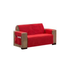 Protetor Para Sofá Impermeável De 02 Lugares Com Assento De 1,40M Matelado Ultrassônico - Vermelho