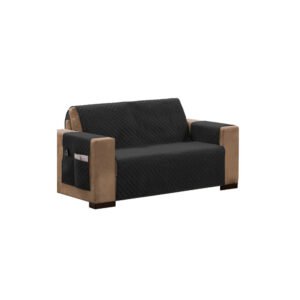 Protetor Para Sofá Impermeável De 03 Lugares Com Assento De 1,60M Matelado Ultrassônico - Preto