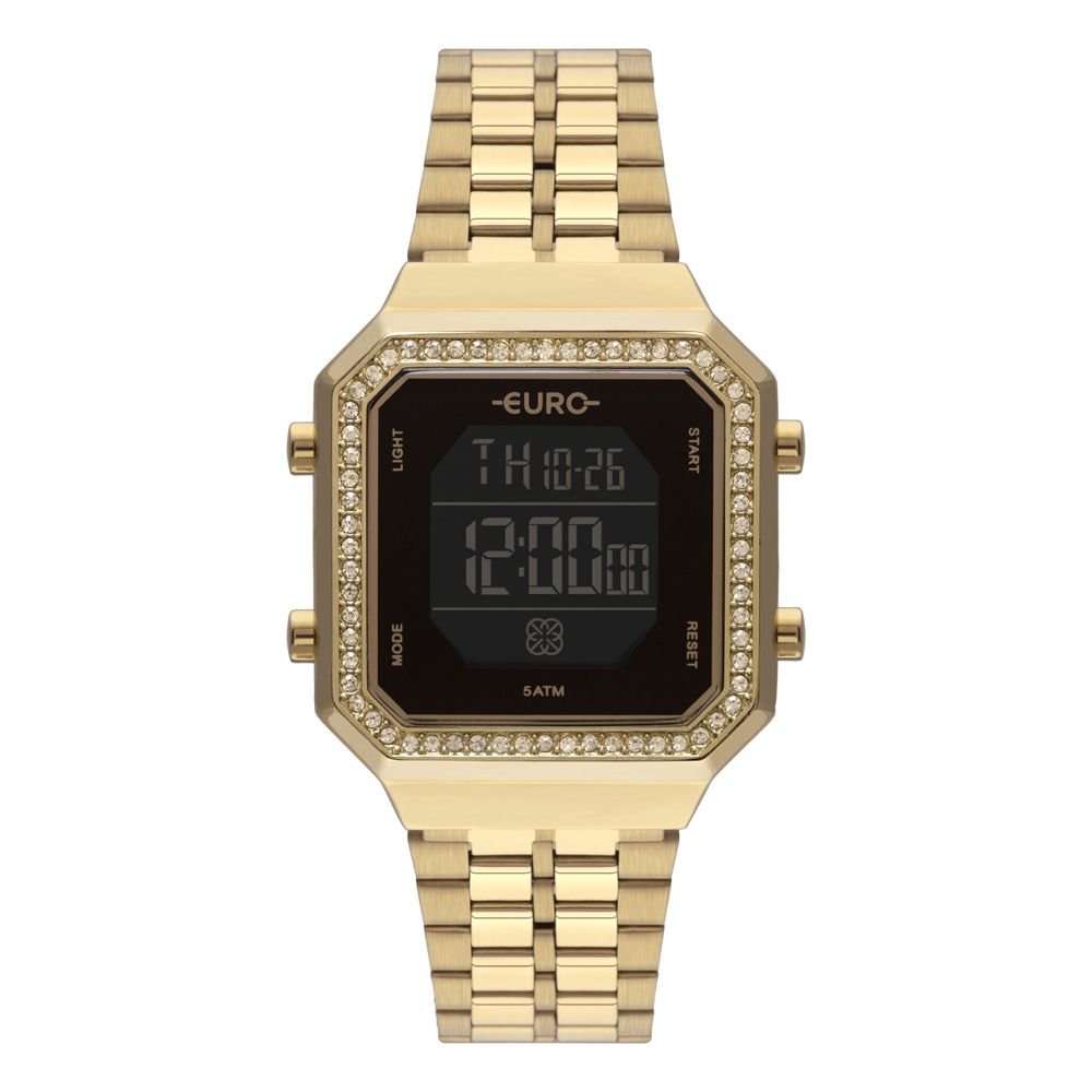 Relógio Euro Fashion Fit Diamond Dourado Feminino  EUBJK032AB/4P