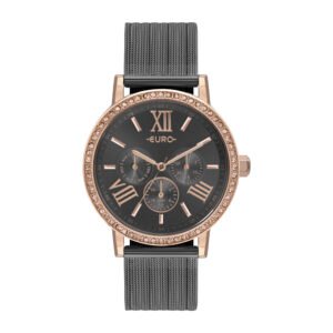 Relógio Feminino Euro Multiglow Party Rose e Preto EU6P29AHK/5F