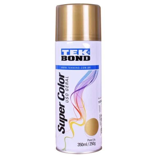 Tinta Spray Super Color para Uso Geral Dourado 350Ml Tekbond