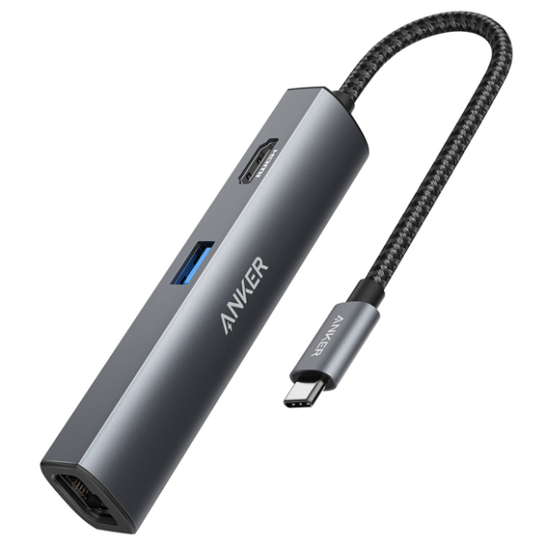 Cabo Anker Adaptador USB-C 5 Em 1 Cabo Anker Adaptador USB-C 5-Em-1