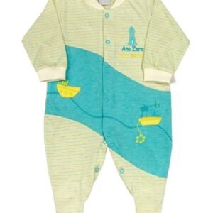 Macacão Bebê Malha Listrada Petit Bateau - Amarelo RN