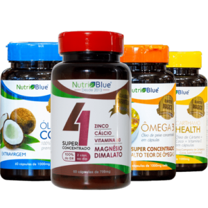 Promoção 2 Kits - Quarteto Mágico Nutriblue Com Cálcio, Magnésio Dimalato, Vitamina D3 e Zinco