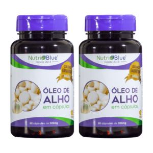 Promoção 2 frascos - Óleo de alho Nutriblue 60 caps de 500mg cada