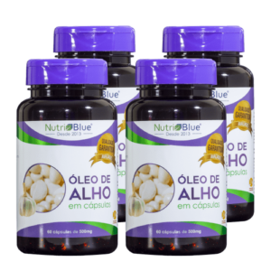 Promoção 4 frascos - Óleo de alho Nutriblue 60 caps de 500mg cada