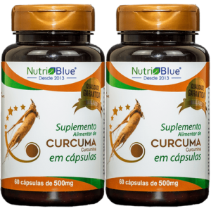 Promoção 2 frascos - Cúrcuma Nutriblue 60 capsulas de 500mg