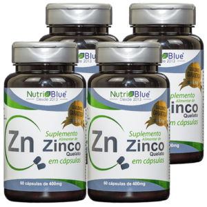 Promoção 4 Frascos - Zinco Quelato 60 Caps de 400mg cada