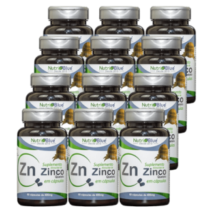 Promoção 12 Frascos - Zinco Quelato 60 Caps de 400mg cada