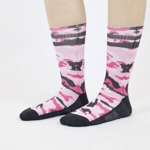 Meia Cano Alto Camuflada Rosa Anjuss PADRAO UN
