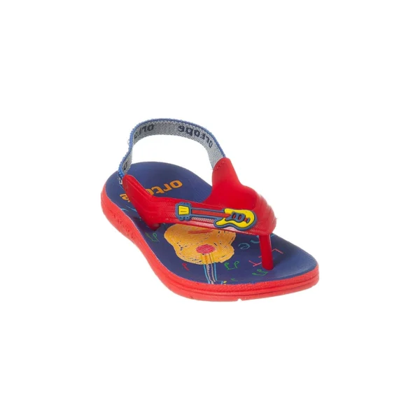 Chinelo Infantil Masculino Ortopé Acqua Vermelho E Azul Marinho