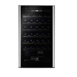 Adega Electrolux 34 Garrafas Uma Porta Preto Com Acabamento Em Inox (ACS34)