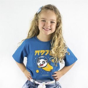 Camiseta Kids Astropanda Anjuss AZUL PETROLEO 2