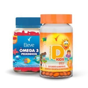 Vitamina D Infantil 30 Cápsulas + Ômega 3 Peixinhos + E-book