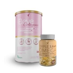 Colágeno Hidrolisado Peptan + Ácido Hialurônico + Silício Orgânico Eleve Life - 1 unid + Triple Ômega 30 Dias