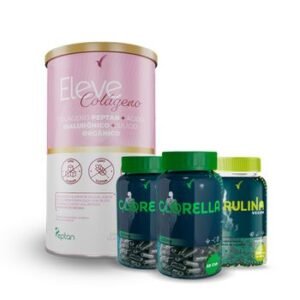 Colágeno Hidrolisado Peptan + Ácido Hialurônico + Silício Orgânico 30 Dias +Spirulina 30 Dias + Clorella 40 Dias