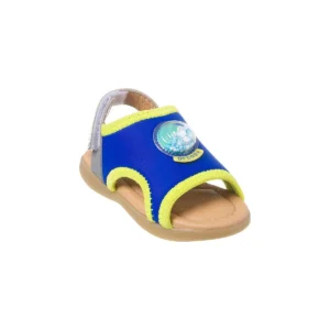 Sandália Infantil Ortopé Carinhoso Azul Royal E Amarelo